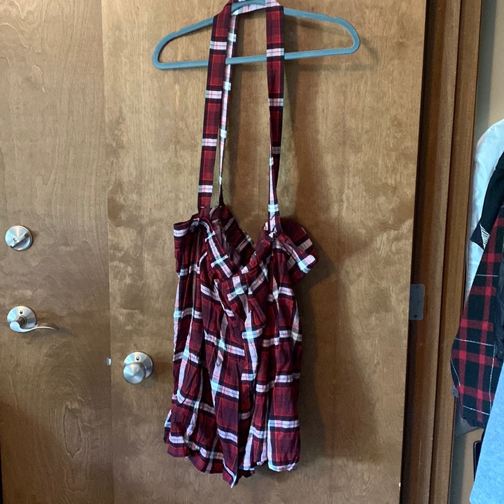 Torrid plaid skirt with suspenders. Size 3.